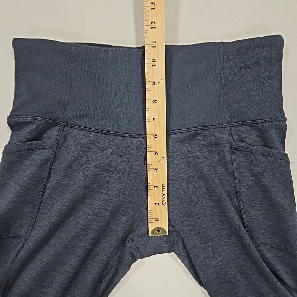 Athleta Exhale Heel Tight 1X Heathered Blue High Rise Leggings‎ Pockets Softluxe - Picture 10 of 11